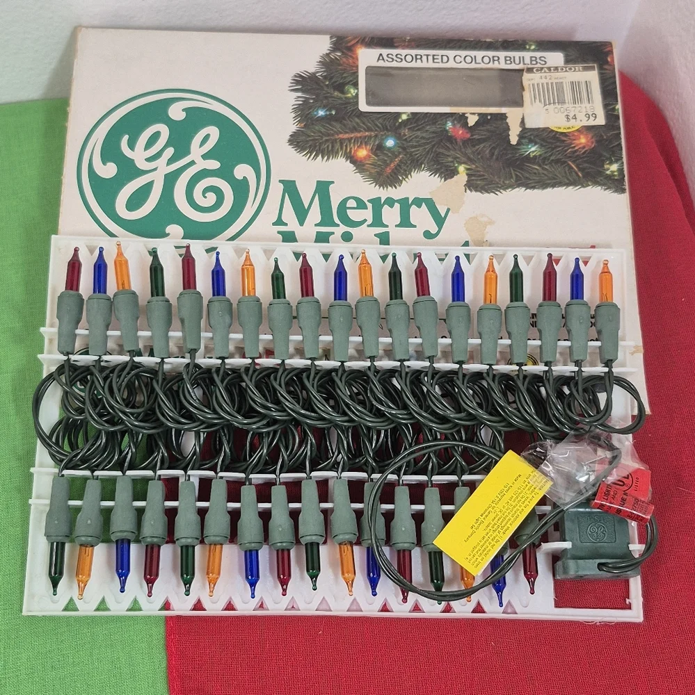 Vintage GE Merry Midget Christmas Lights – 35 Assorted Color Bulbs Tested Works
